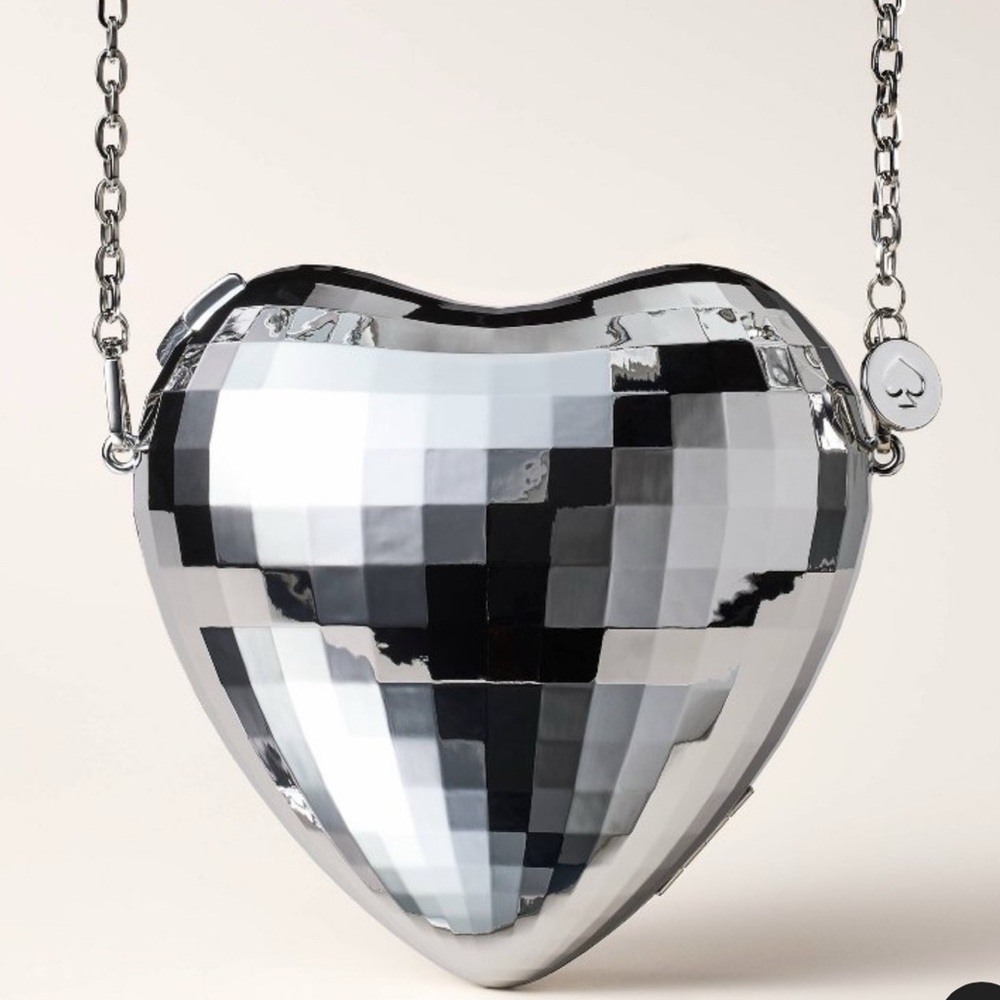 RARE: Kate Spade ♠️ x Target collab Silver Disco-Heart Crossbody Bag